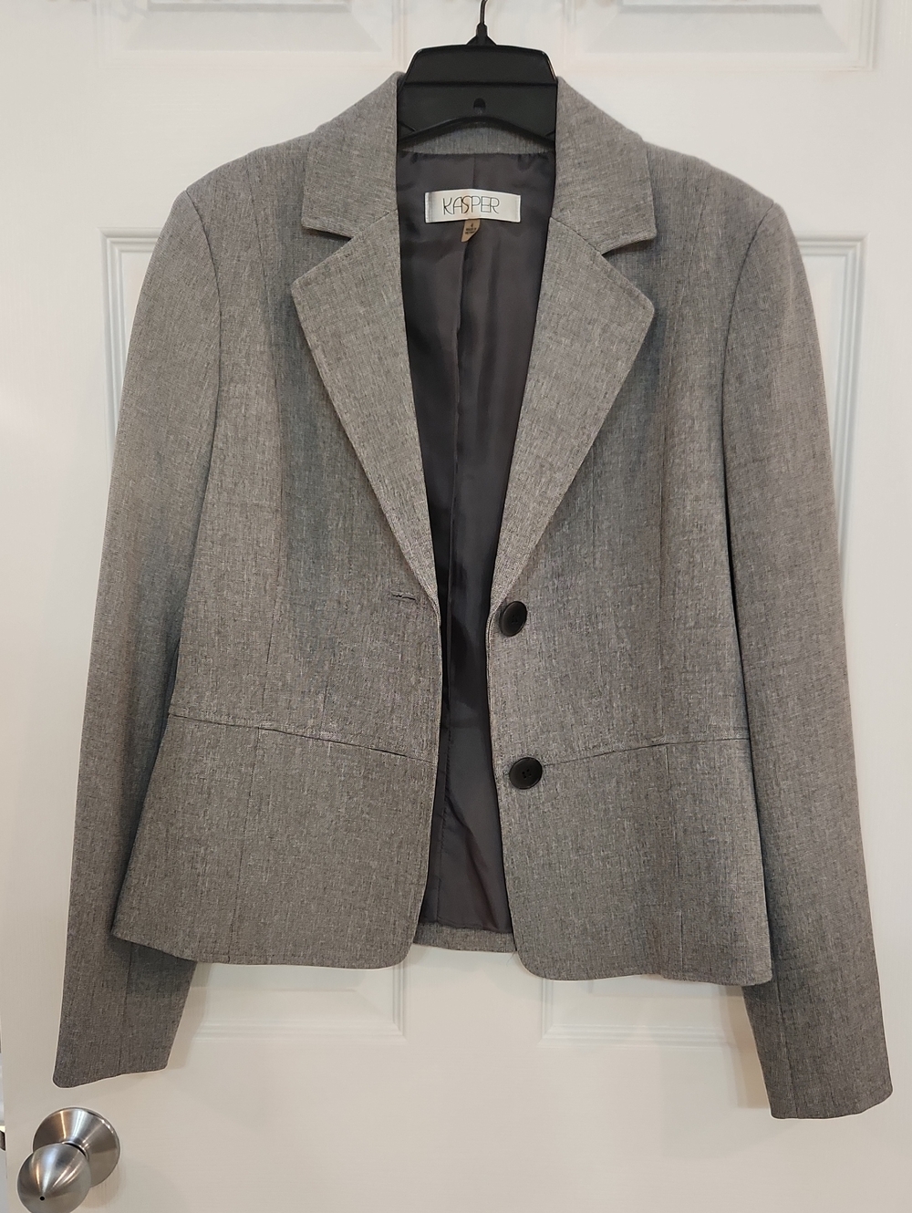 Kasper Gray Tailored Two-Button Women's Blazer